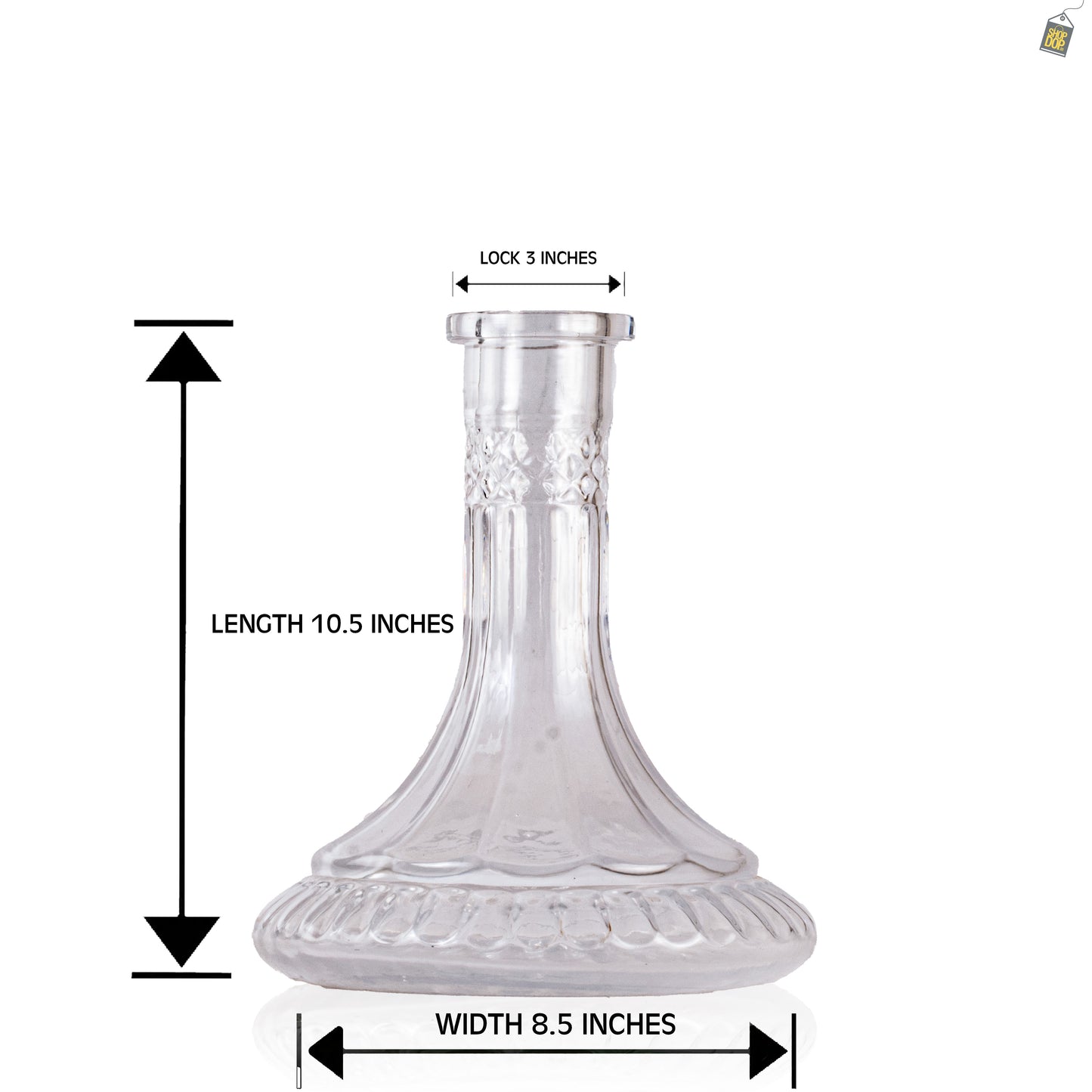 Russian Flora Hookah Glass Replacement Base - Transparent