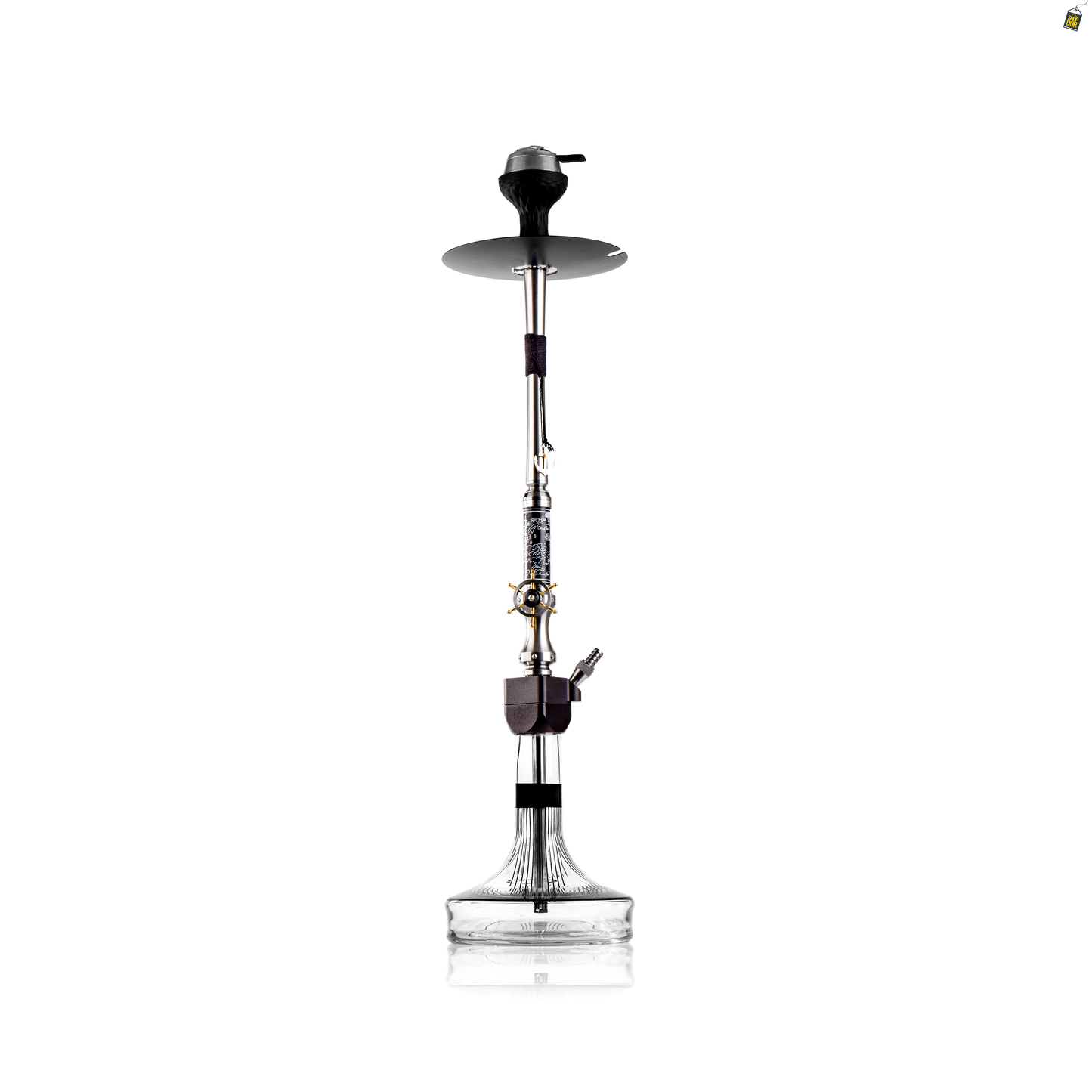 Sailor X Hookah - Black Stem / Transparent Glass Base