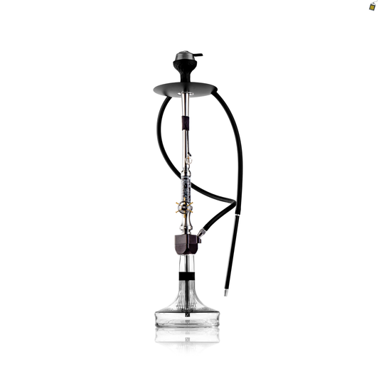 Sailor X Hookah - Black Stem / Transparent Glass Base