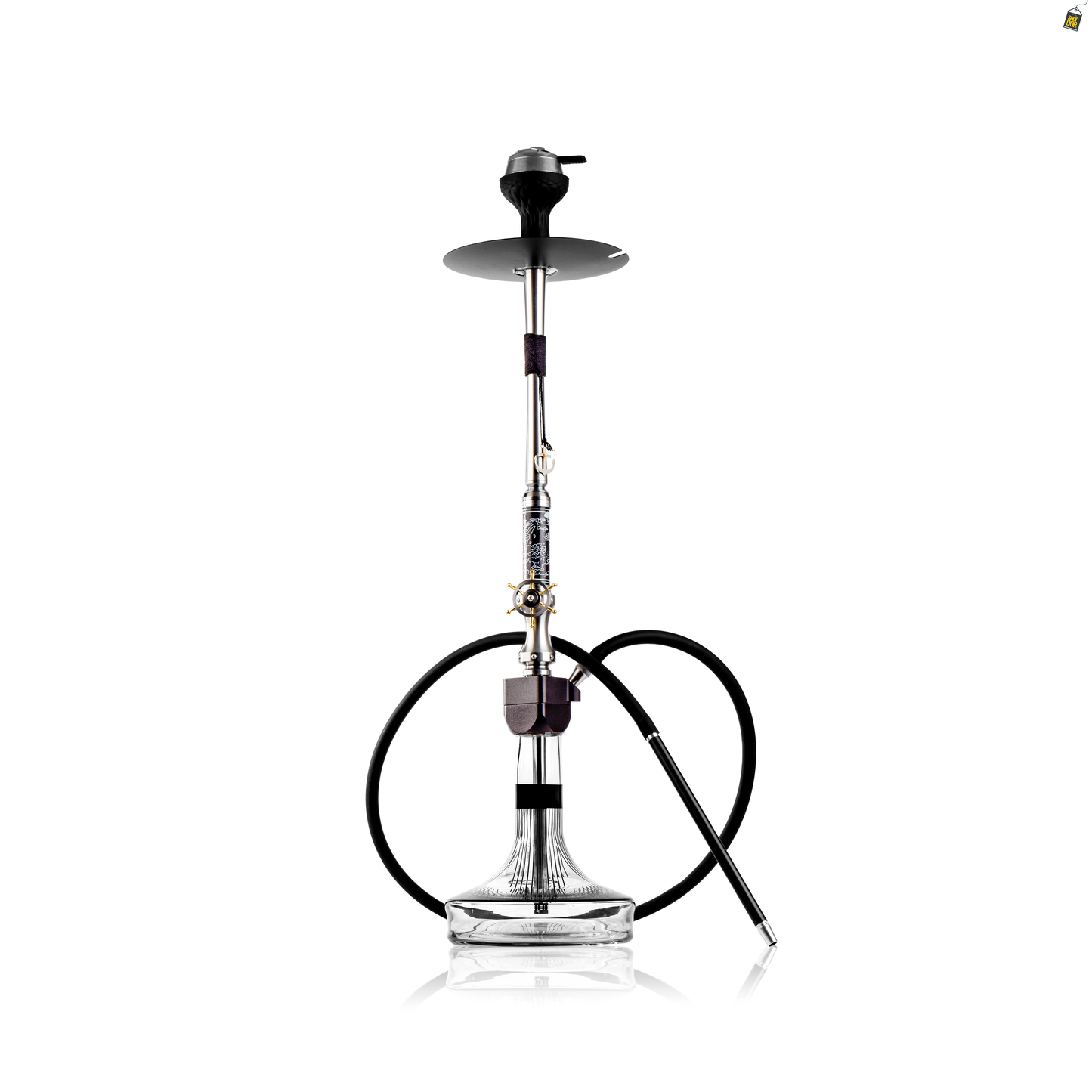 Sailor X Hookah - Black Stem / Transparent Glass Base