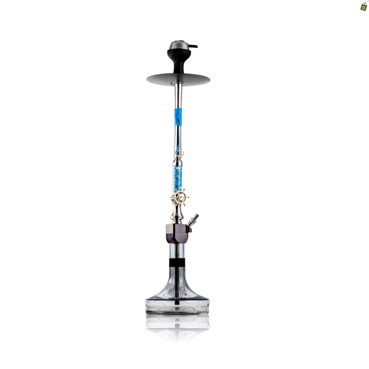 Sailor X Hookah - Blue Stem / Transparent Glass Base