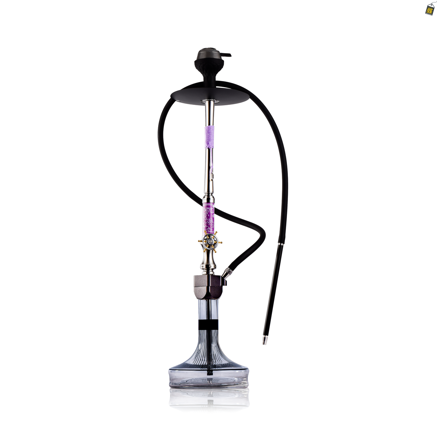 Sailor X Hookah - Purple Stem / Transparent Glass Base