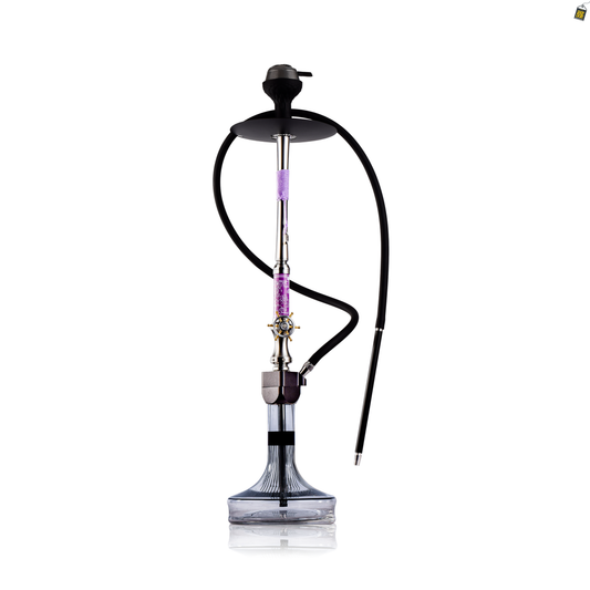 Sailor X Hookah - Purple Stem / Transparent Glass Base