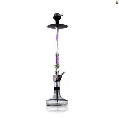 Sailor X Hookah - Purple Stem / Transparent Glass Base
