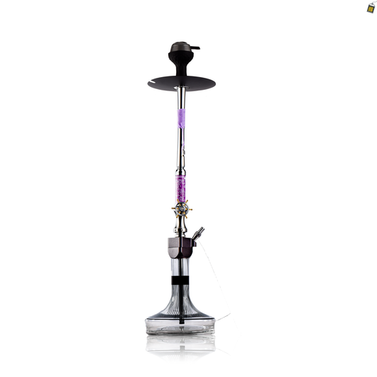 Sailor X Hookah - Purple Stem / Transparent Glass Base