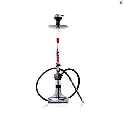 Sailor X Hookah - Red Stem / Transparent Glass Base