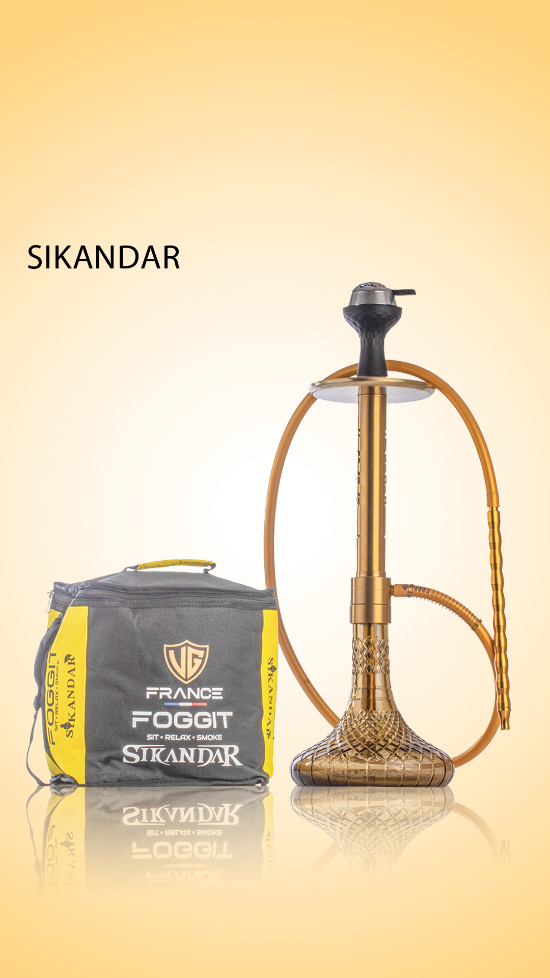 VG Sikander Hookah - Gold Stem / Bronze Base