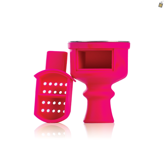 Silicone Pull Drawer Hookah Chillum with Tray - Pink