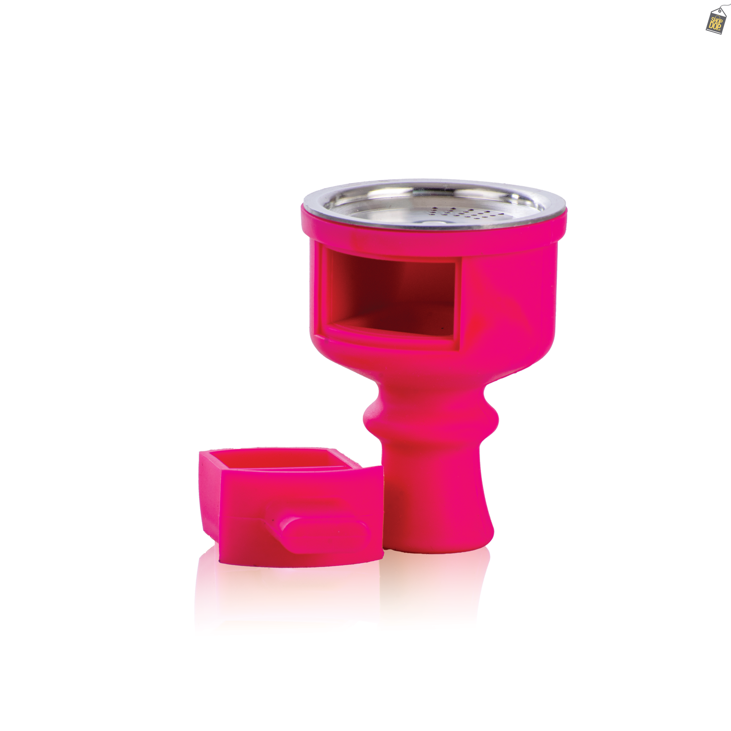 Silicone Pull Drawer Hookah Chillum with Tray - Pink