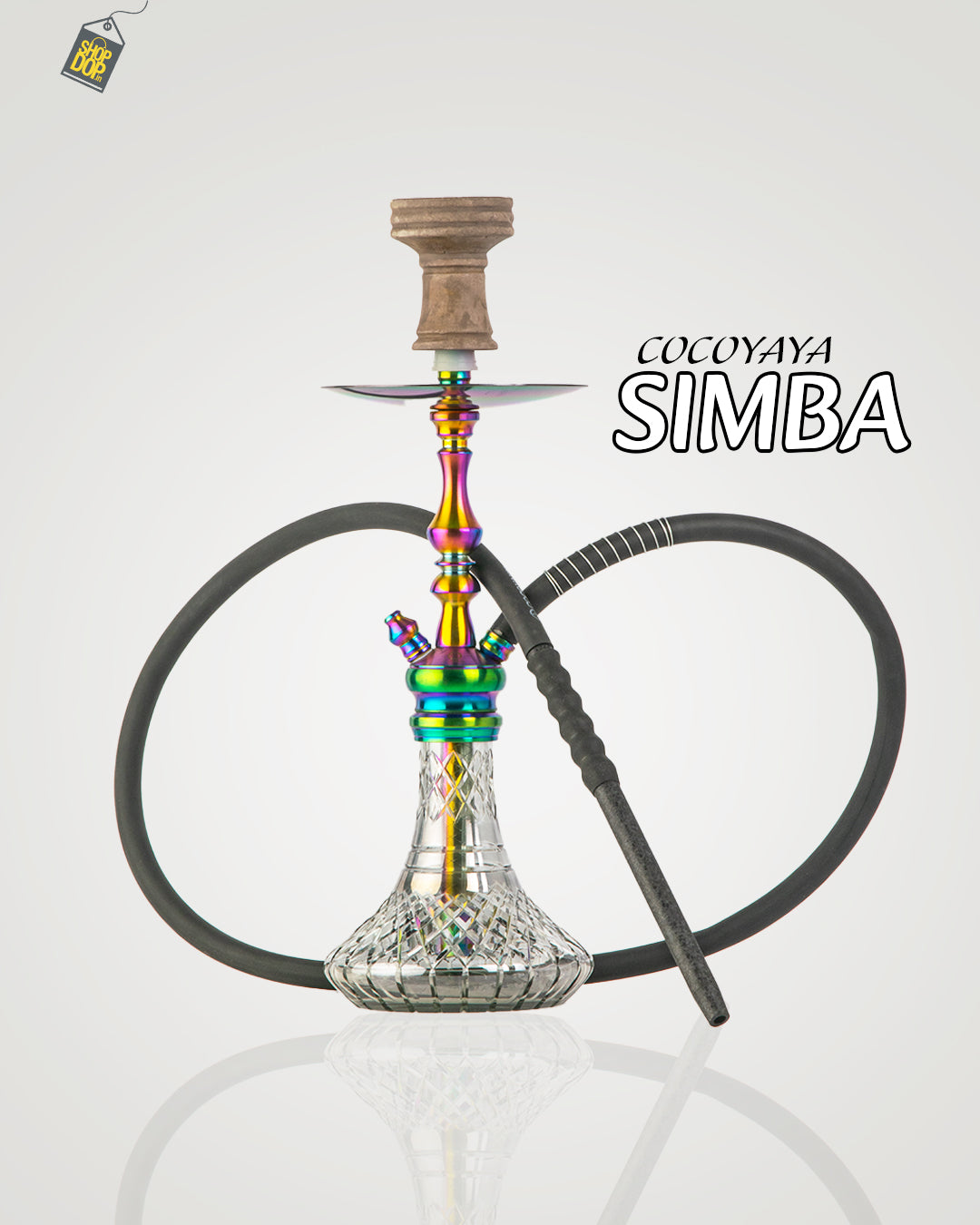 COCOYAYA Simba Hookah - Transparent Base/Rainbow Stem