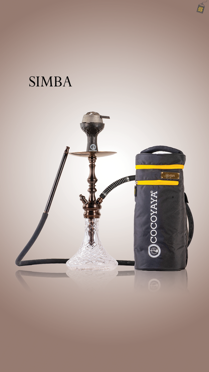 COCOYAYA Simba Hookah with Bag - Bronze Stem / Trans. Black Base