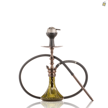 COCOYAYA Simba Hookah with Bag - Bronze Stem / Emerald Green Base