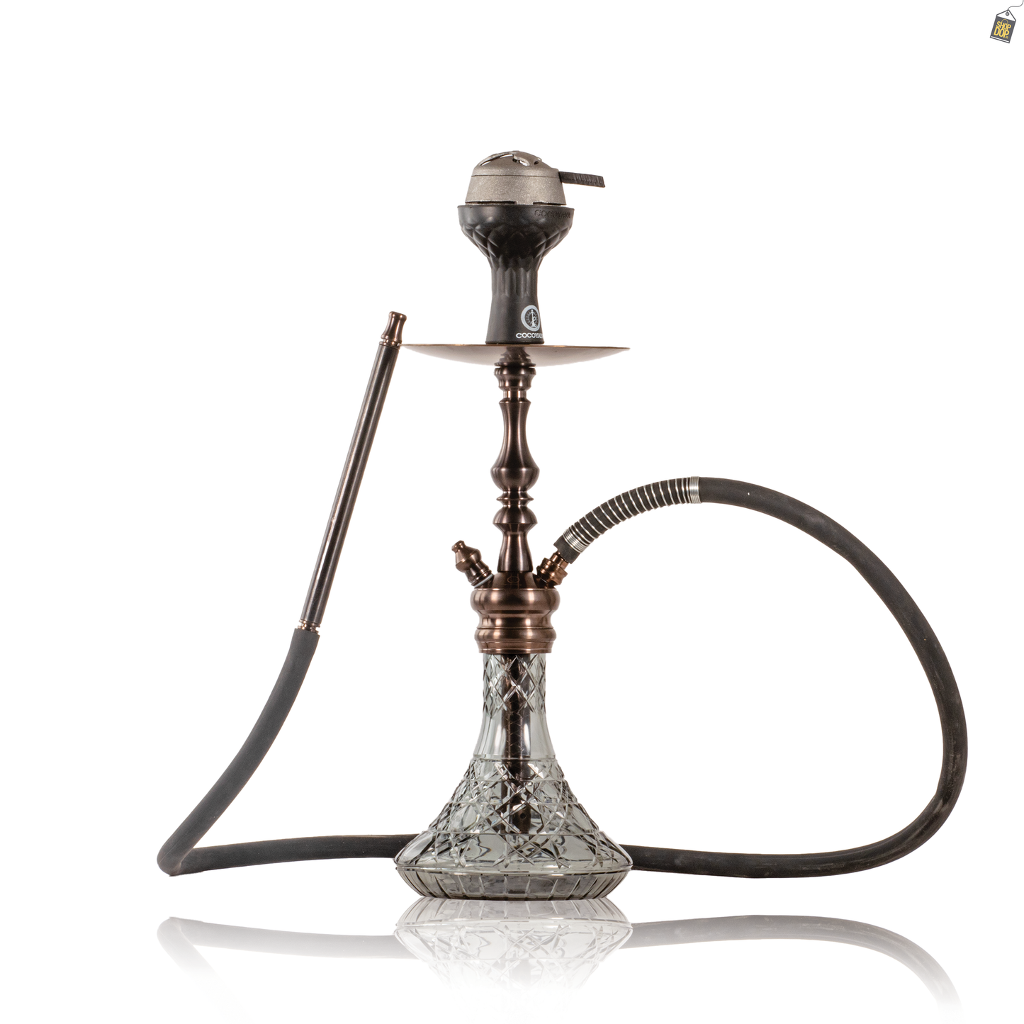 COCOYAYA Simba Hookah with Bag - Bronze Stem / Stryker Trans. Black Base