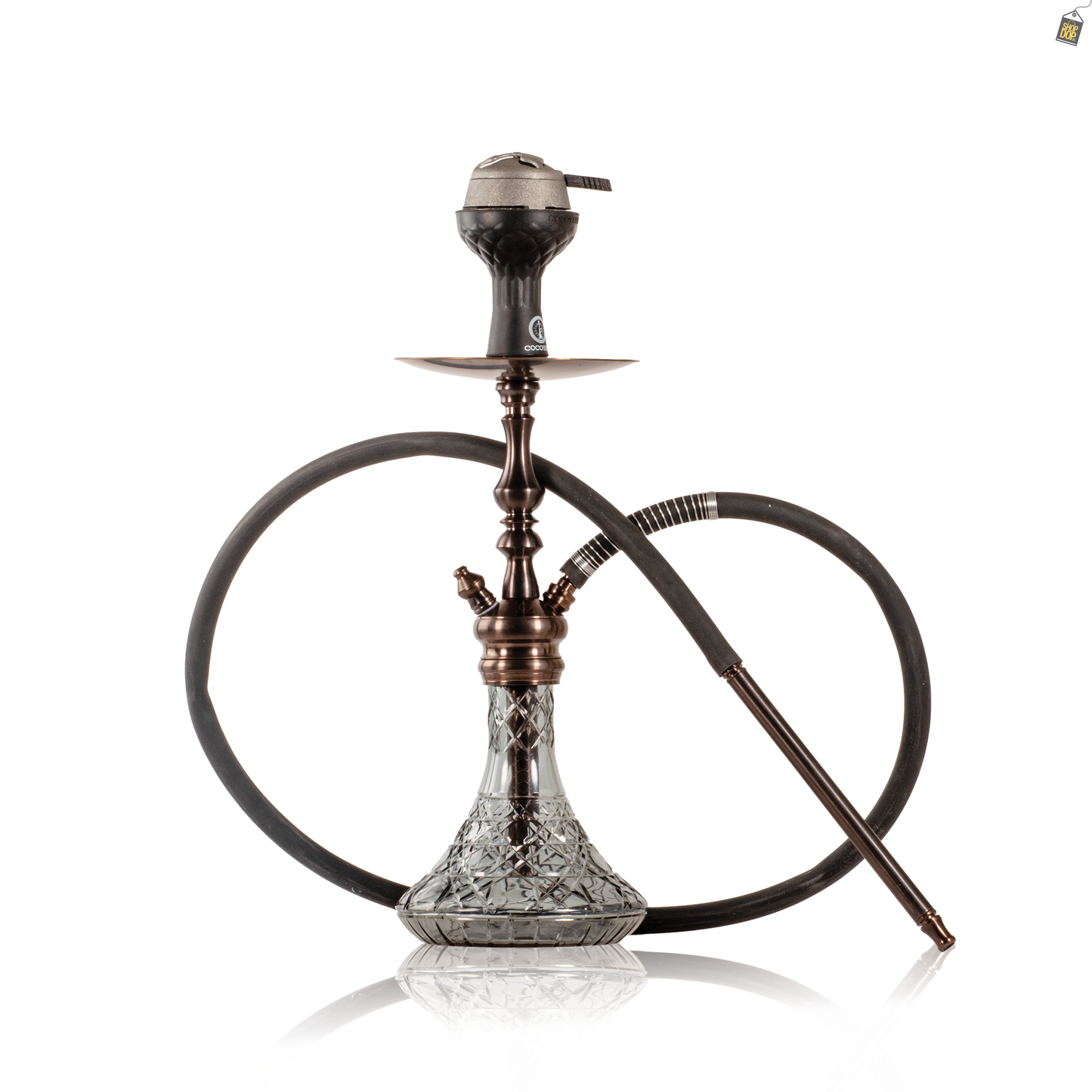 COCOYAYA Simba Hookah with Bag - Bronze Stem / Stryker Trans. Black Base