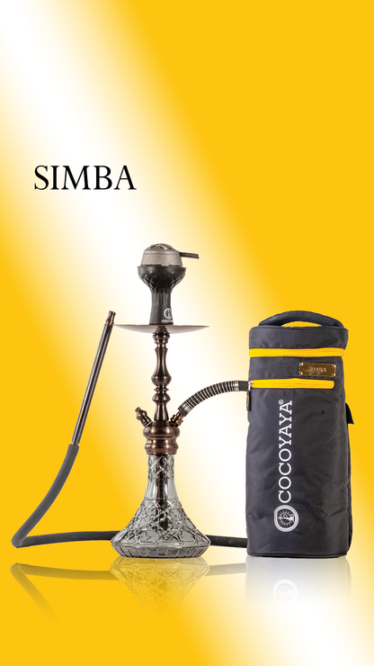 COCOYAYA Simba Hookah with Bag - Bronze Stem / Stryker Trans. Black Base