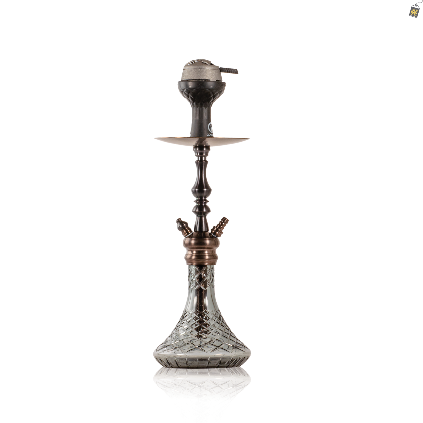 COCOYAYA Simba Hookah with Bag - Bronze Stem / Stryker Trans. Black Base