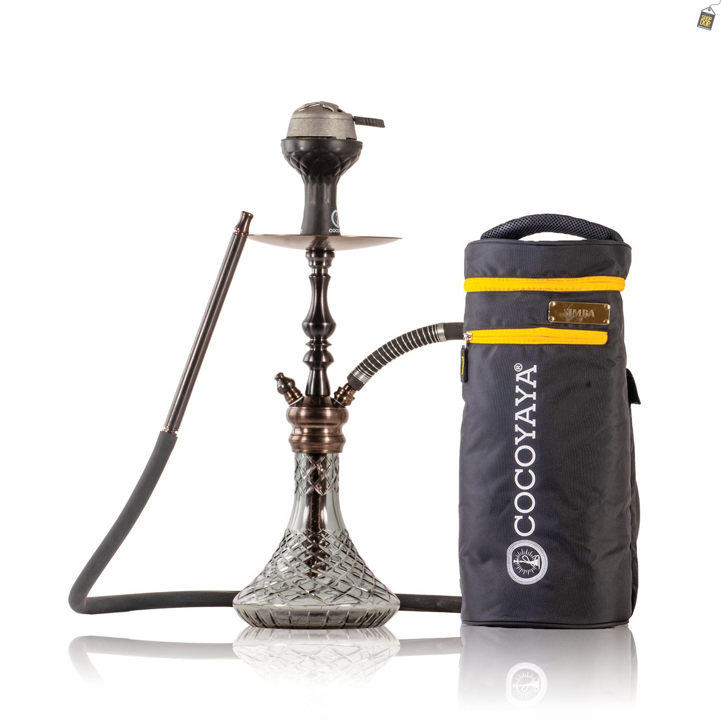 COCOYAYA Simba Hookah with Bag - Bronze Stem / Transparent CGB Base