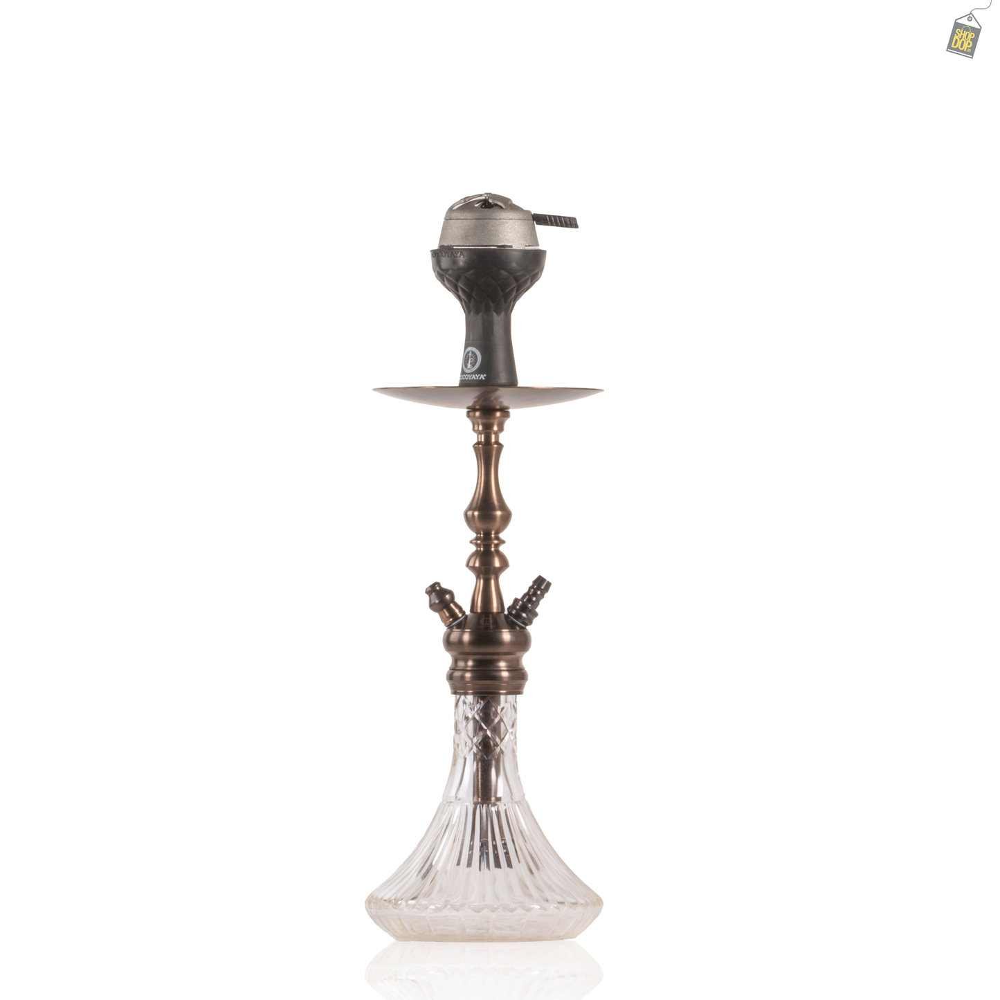 COCOYAYA Simba Hookah with Bag - Bronze Stem / Transparent Base