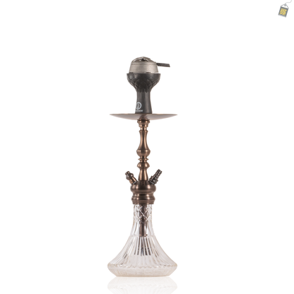 COCOYAYA Simba Hookah with Bag - Bronze Stem / Transparent Base