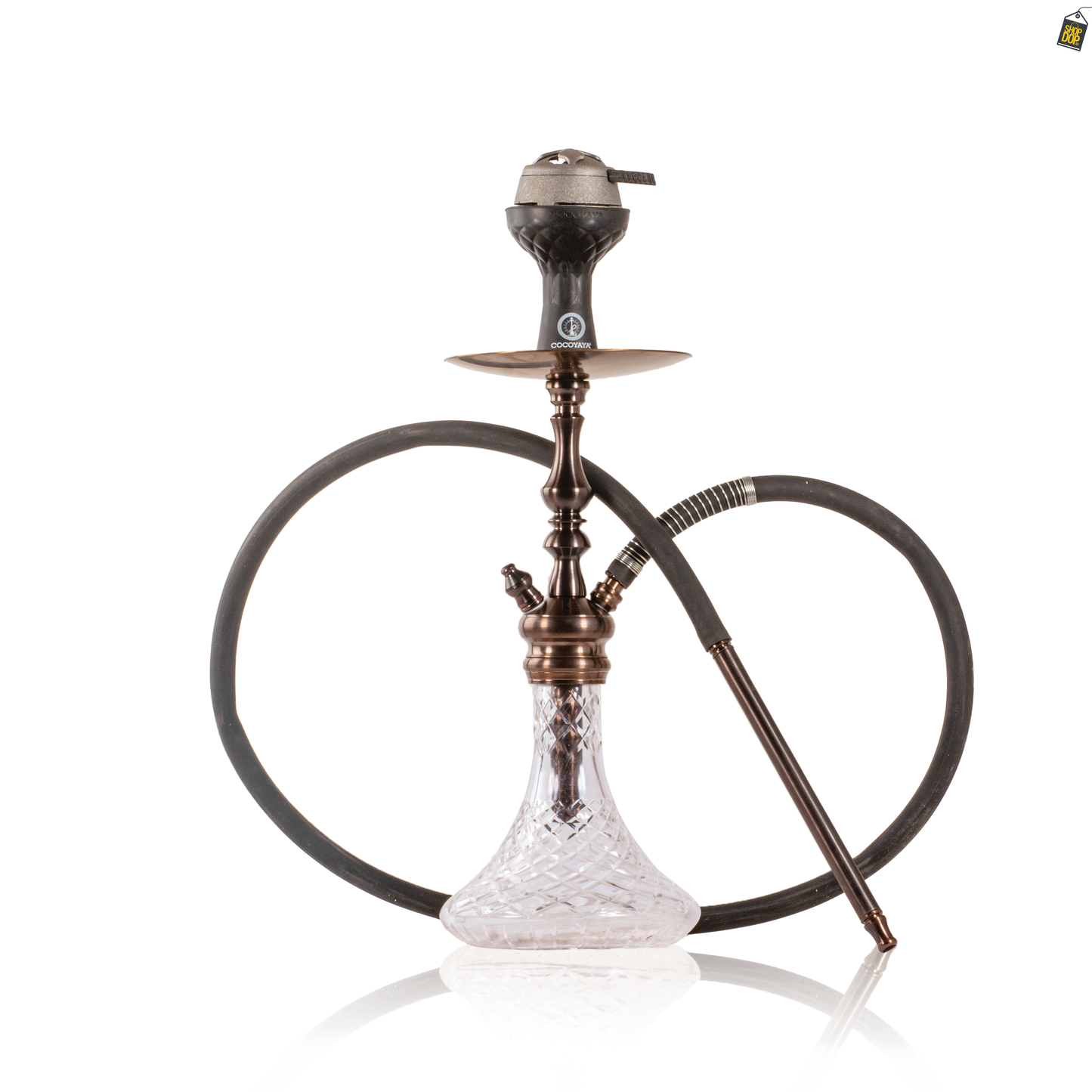 COCOYAYA Simba Hookah with Bag - Bronze Stem / Trans. Black Base