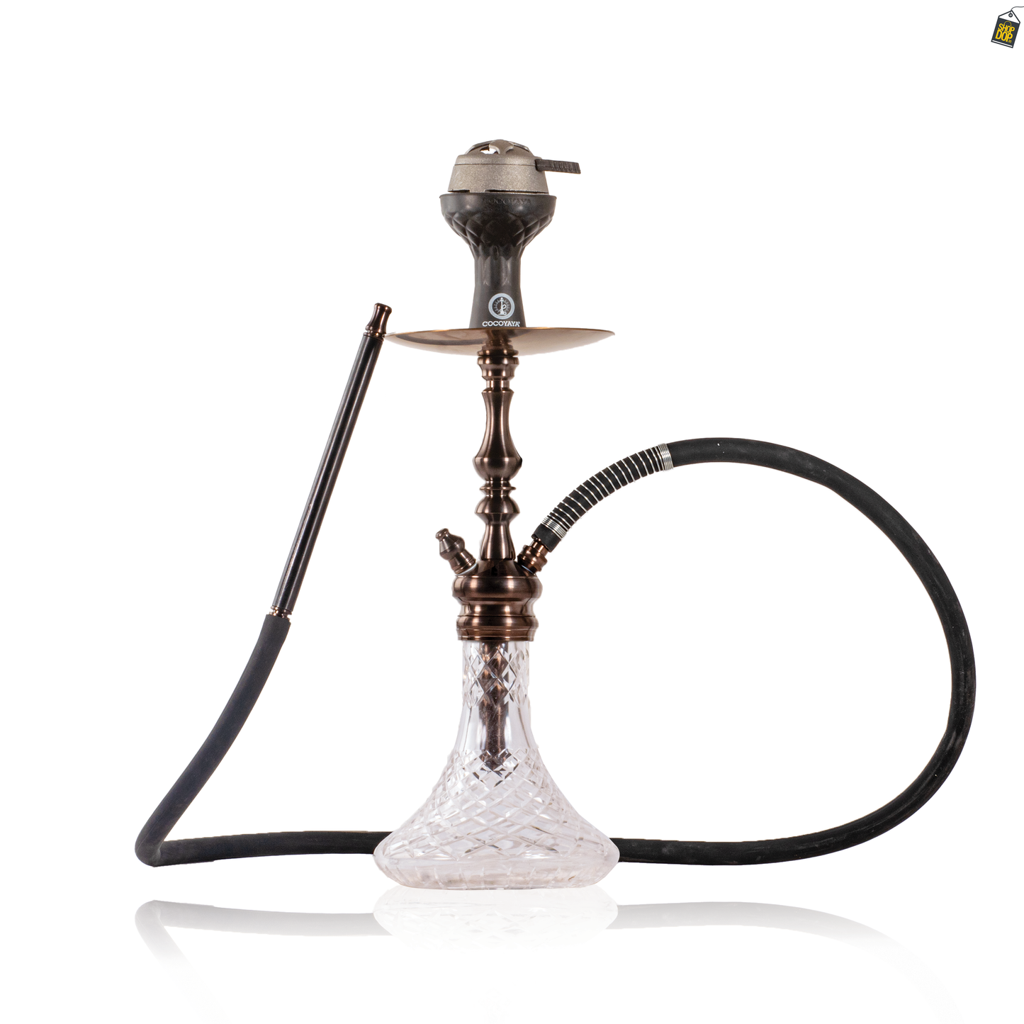 COCOYAYA Simba Hookah with Bag - Bronze Stem / Trans. Black Base