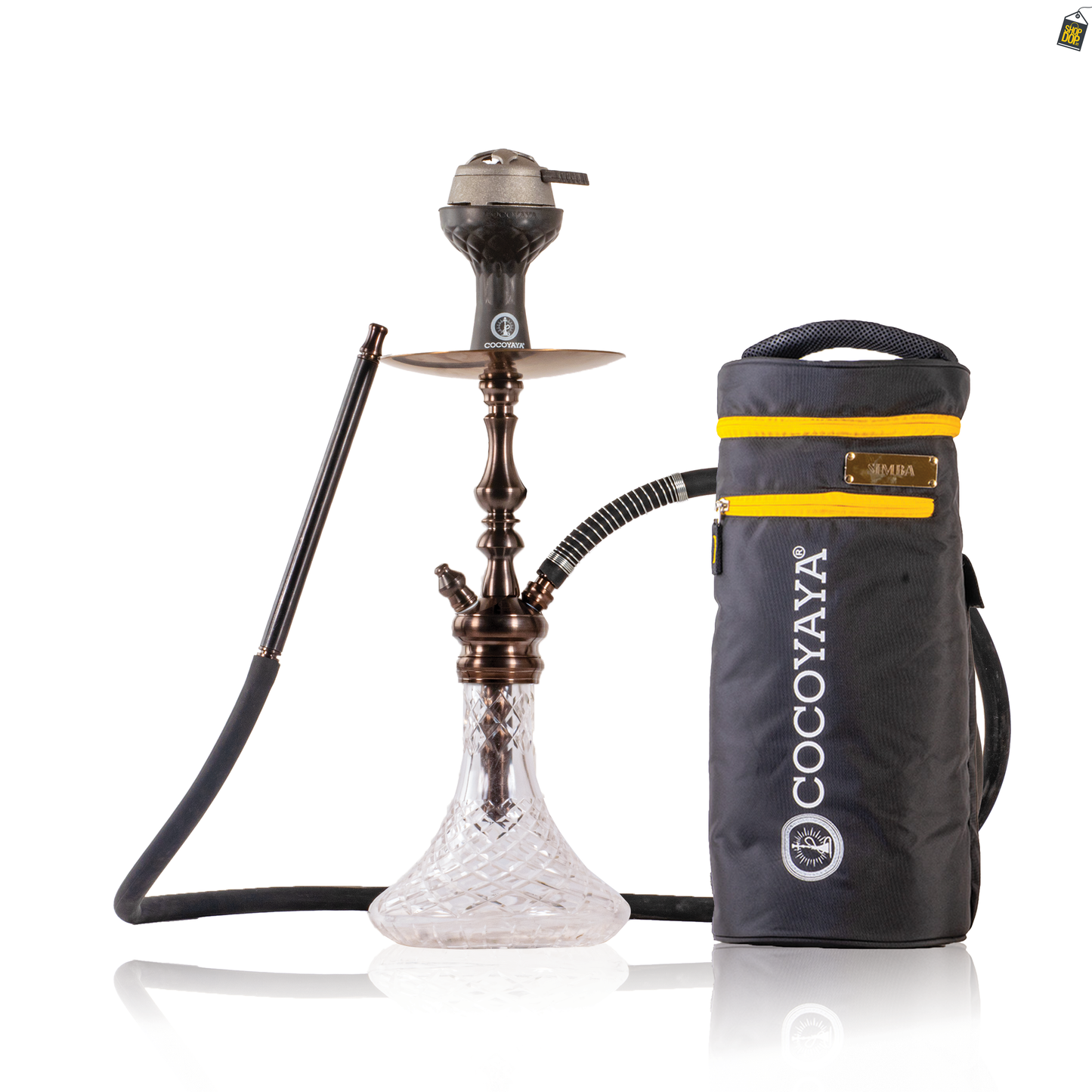 COCOYAYA Simba Hookah with Bag - Bronze Stem / Trans. Black Base