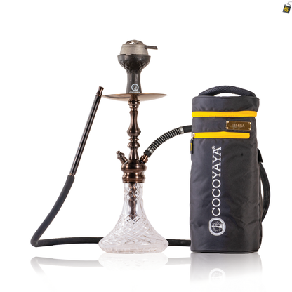 COCOYAYA Simba Hookah with Bag - Bronze Stem / Trans. Black Base