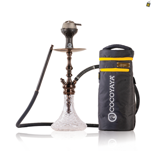 COCOYAYA Simba Hookah with Bag - Bronze Stem / Trans. Black Base