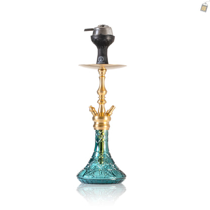 COCOYAYA Simba Hookah with Bag - Gold Stem / Aqua Base