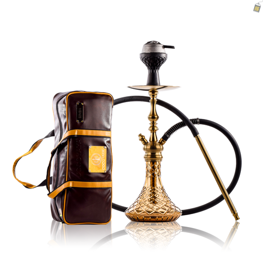 COCOYAYA Simba Hookah with Bag - Golden (Gold Base)