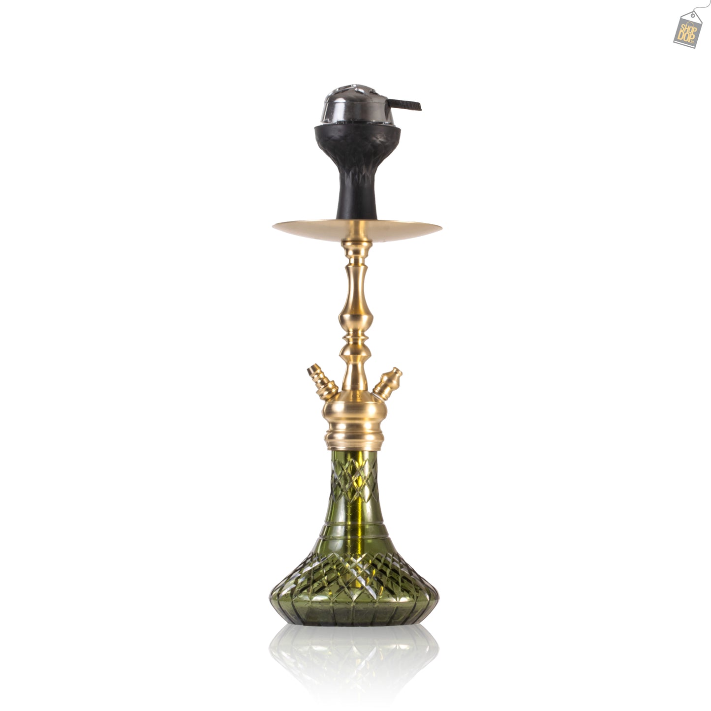 COCOYAYA Simba Hookah with Bag - Gold Stem / Green Base
