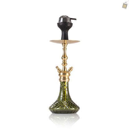 COCOYAYA Simba Hookah with Bag - Gold Stem / Green Base