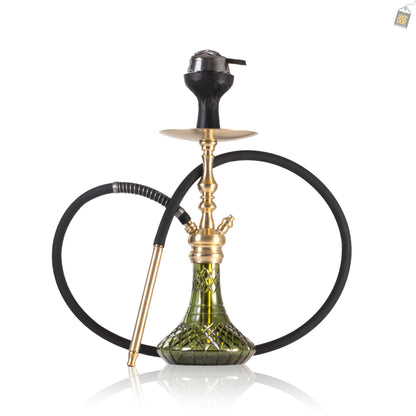 COCOYAYA Simba Hookah with Bag - Gold Stem / Green Base