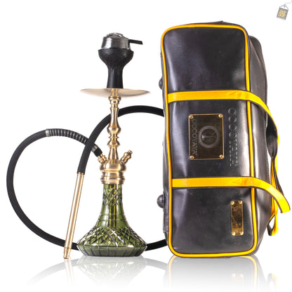 COCOYAYA Simba Hookah with Bag - Gold Stem / Green Base