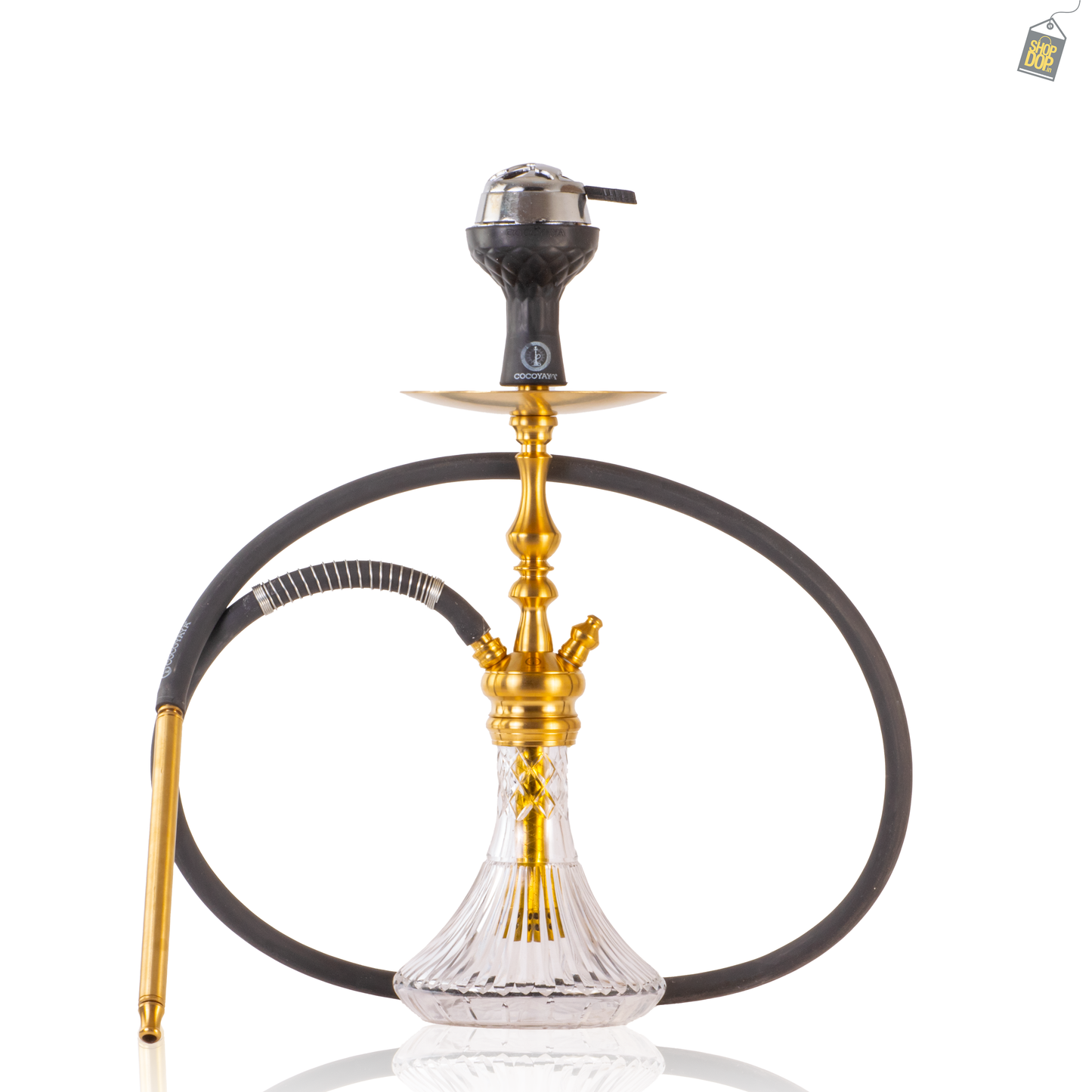 COCOYAYA Simba Hookah with Bag- Gold Stem / Transparent CGB Base