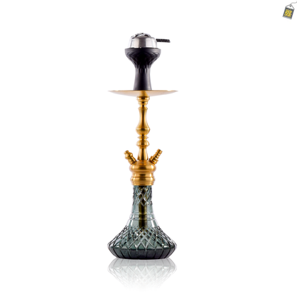 COCOYAYA Simba Hookah with Bag - Gold Stem / Emerald Green Base