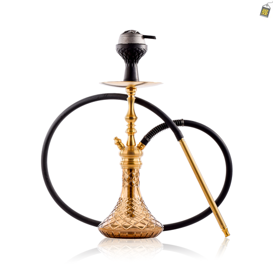 COCOYAYA Simba Hookah with Bag - Golden (Gold Base)