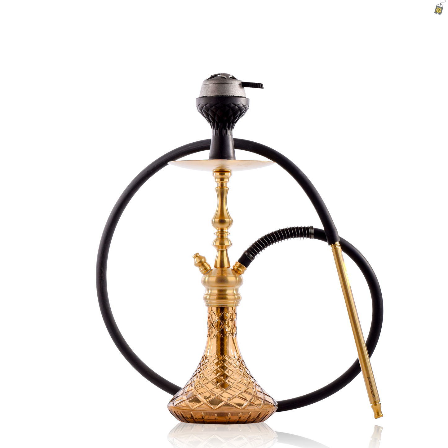 COCOYAYA Simba Hookah with Bag - Golden (Gold Base)