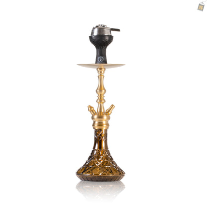 COCOYAYA Simba Hookah with Bag - Gold Stem / Brown Base