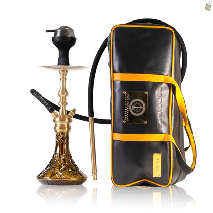 COCOYAYA Simba Hookah with Bag - Gold Stem / Brown Base