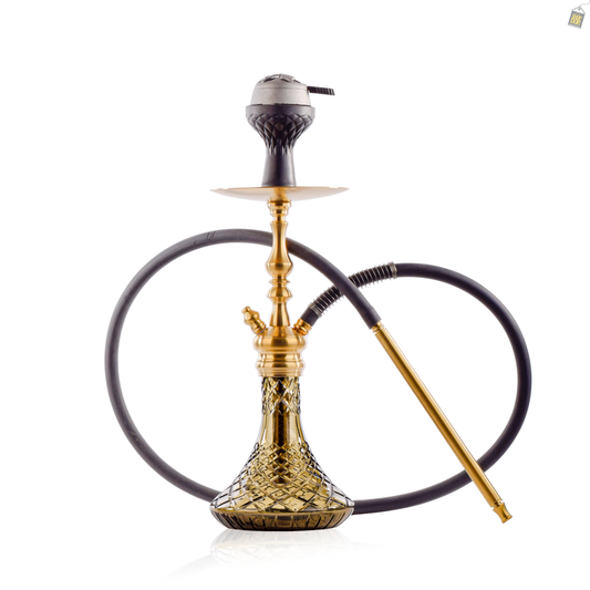 COCOYAYA Simba Hookah with Bag - Gold Stem / Grey Base