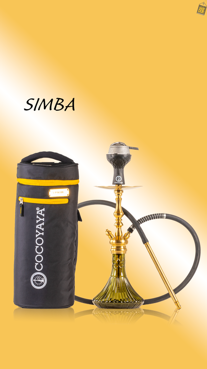 COCOYAYA Simba Hookah with Bag - Gold Stem / Emerald Green Base
