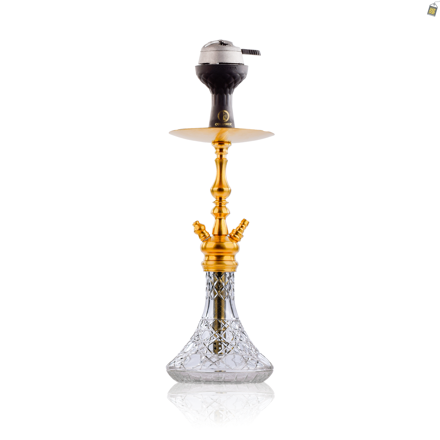 COCOYAYA Simba Hookah - Transparent Base/Golden Stem