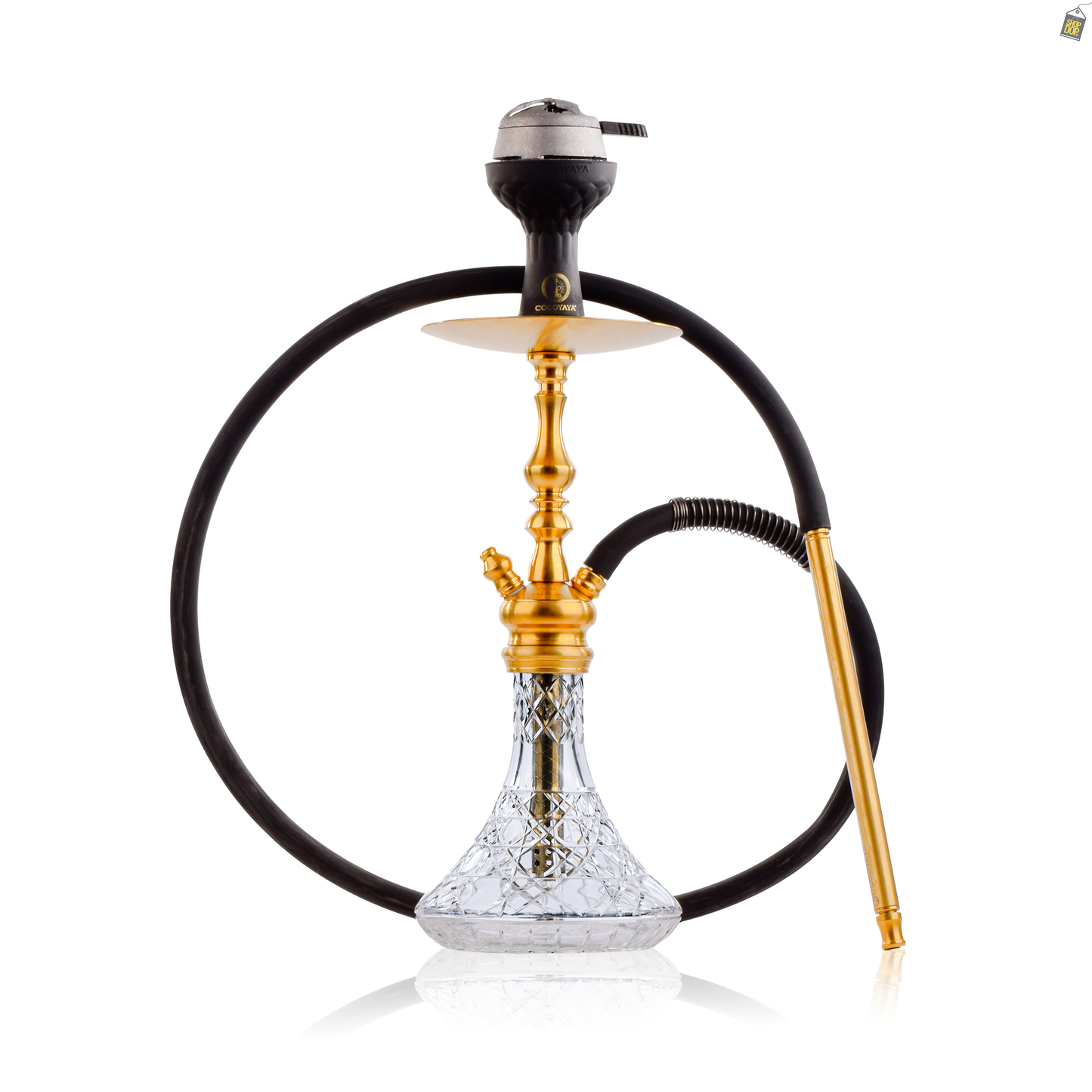 COCOYAYA Simba Hookah - Transparent Base/Golden Stem