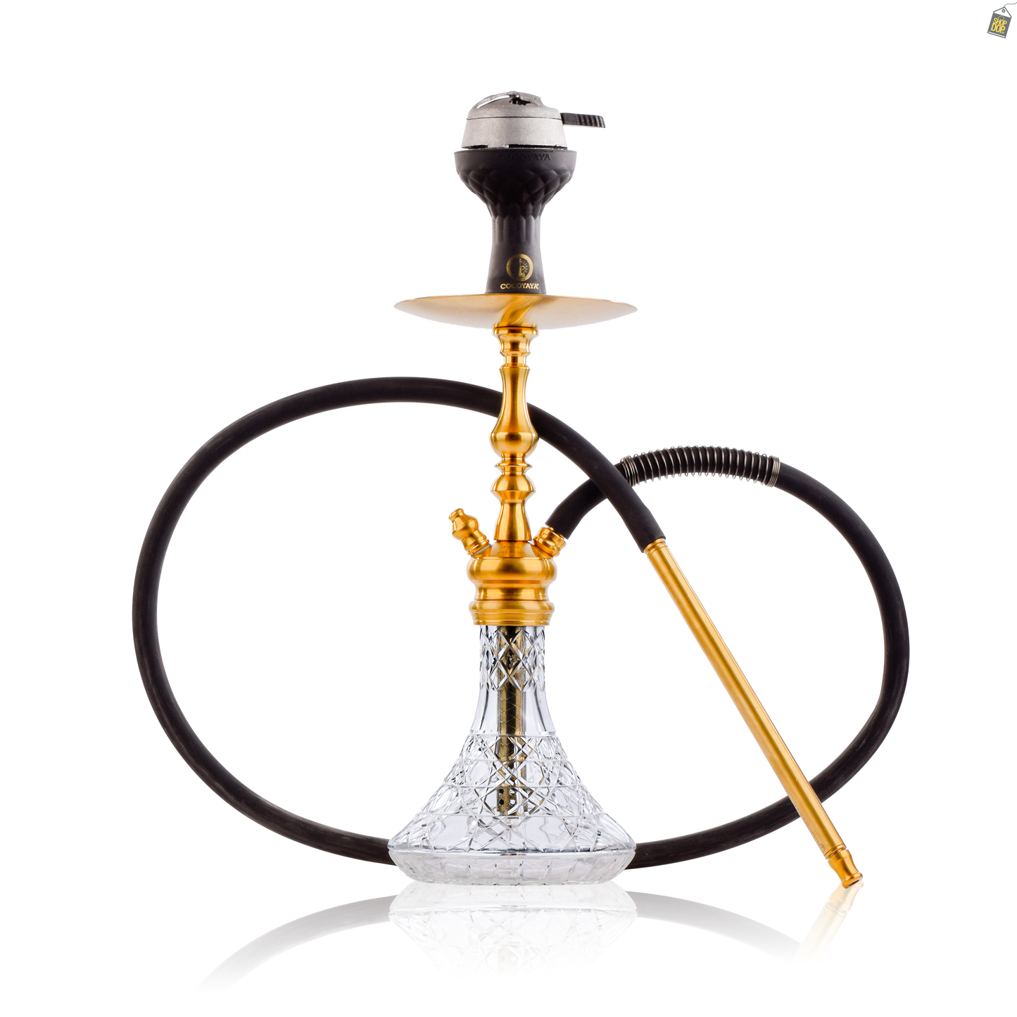COCOYAYA Simba Hookah - Transparent Base/Golden Stem
