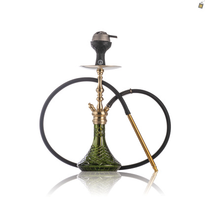 COCOYAYA Simba Hookah with Bag - Champagne Stem / Green Base