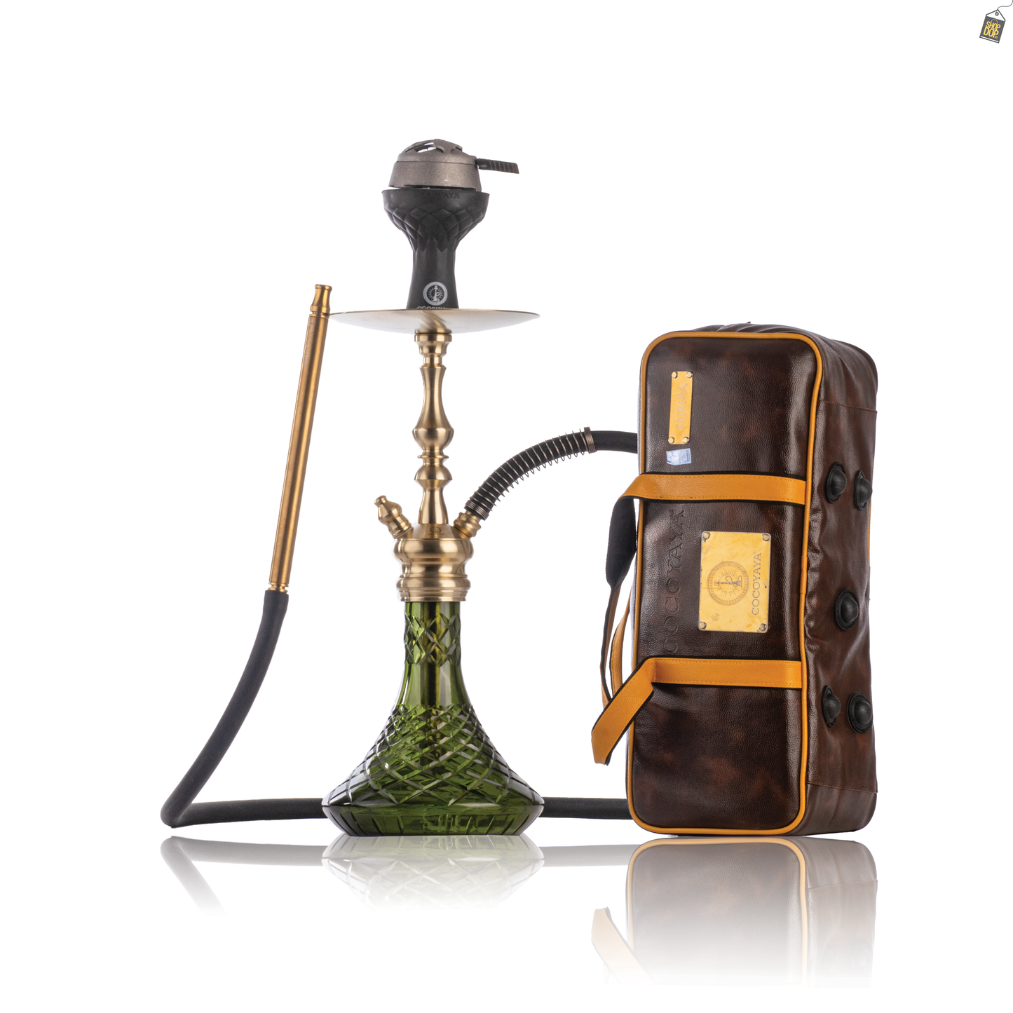 COCOYAYA Simba Hookah with Bag - Champagne Stem / Green Base