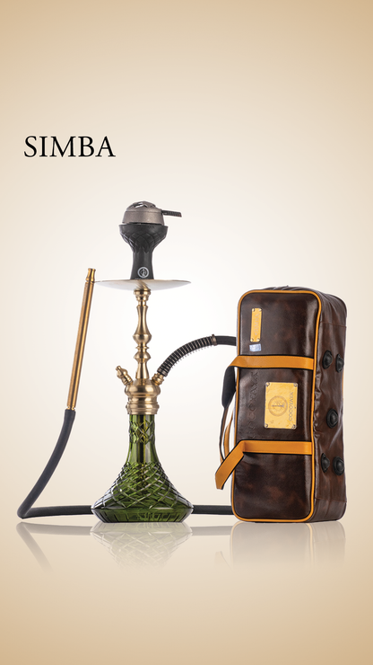 COCOYAYA Simba Hookah with Bag - Champagne Stem / Green Base