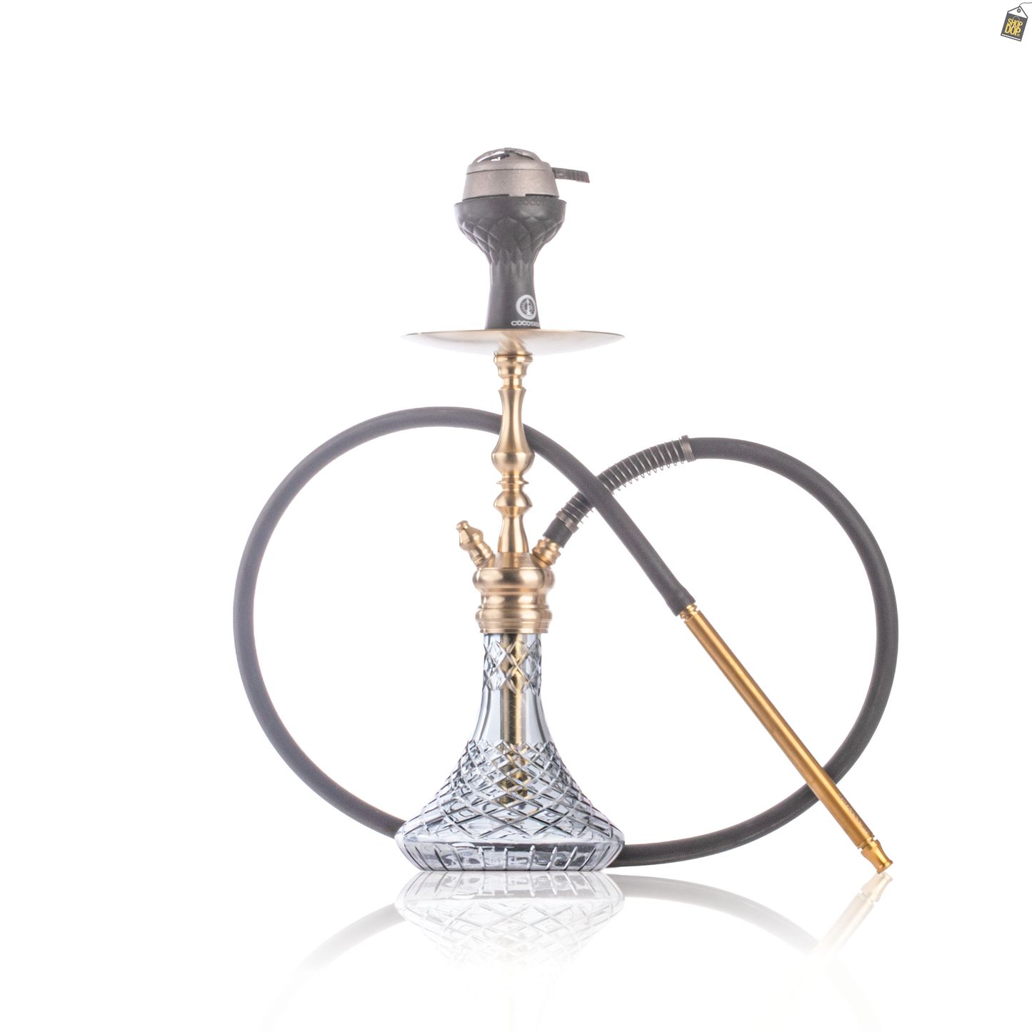 COCOYAYA Simba Hookah with Bag - Champagne Stem / Transparent Base