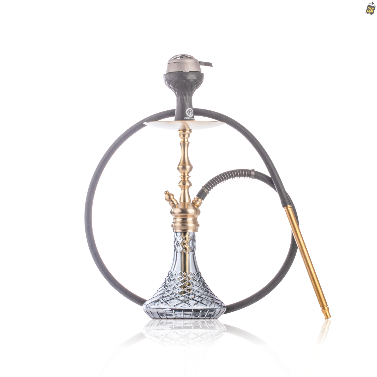 COCOYAYA Simba Hookah with Bag - Champagne Stem / Transparent Base